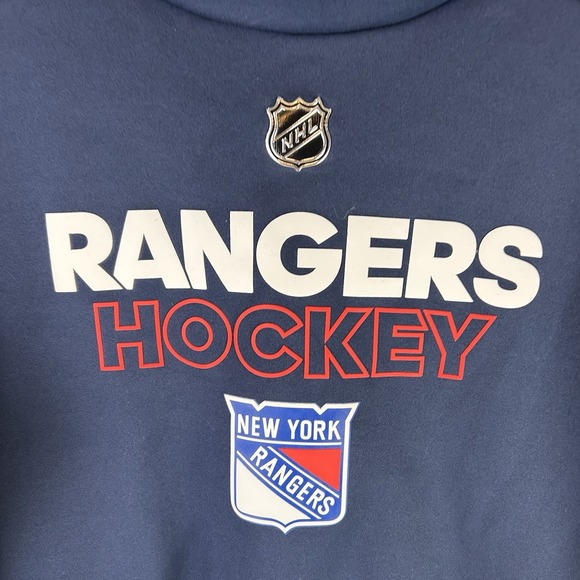 Adidas New York Rangers Climawarm Blue Hoodie Pullover NHL Hockey Size Medium - Picture 4 of 13